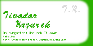 tivadar mazurek business card